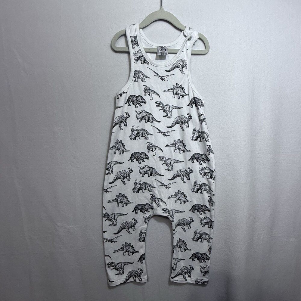 The Spunky Stork Racerback Dinosaur Print Jumper Romper Boys Size 2T/3T Cotton